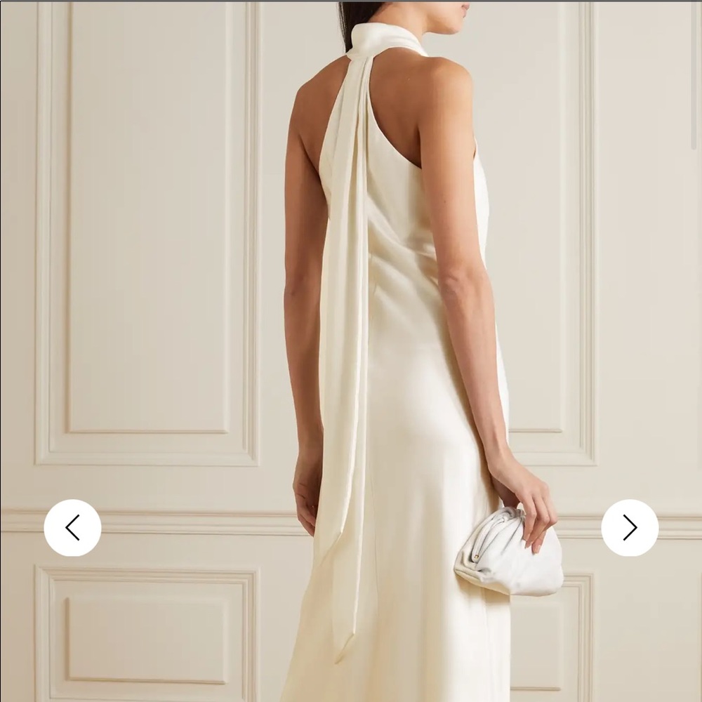 Galvan London Pandora Halterneck satin dress
